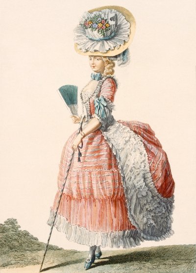 Vestido de paseo de damas, grabado por Dupin, lámina de 