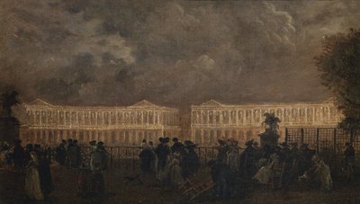 Iluminación de la plaza Luis XV con motivo del nacimiento del Delfín, octubre de 1781, hacia 1781 (óleo sobre lienzo) de Claude Louis Chatelet