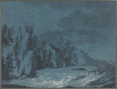 Rápidos del Río por Acantilados Boscosos de Claude Louis Chatelet