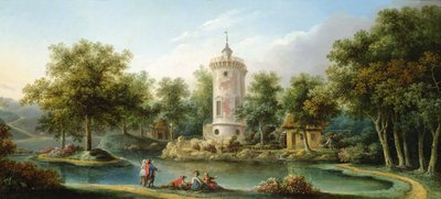 La torre de Marlborough en el Jardín de las Damas, Bellevue de Claude Louis Chatelet