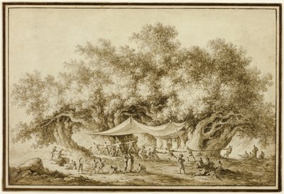 Vista del famoso castaño del Monte Etna, llamado Centum Cavalli de Claude Louis Chatelet