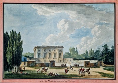 Vista del castillo, del "Álbum de María Antonieta". Vistas y planos del Petit Trianon de Versalles 