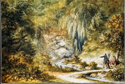 Vista del jardín, del "Álbum de María Antonieta". Vistas y planos del Petit Trianon de Versalles 
