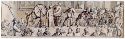 Sorteo de la lotería en el Hotel de Ville, 1772 de Claude Louis Desrais