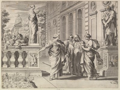 Alegoría en honor del Colegio Romano fundado por la familia Borghese de Claude Mellan