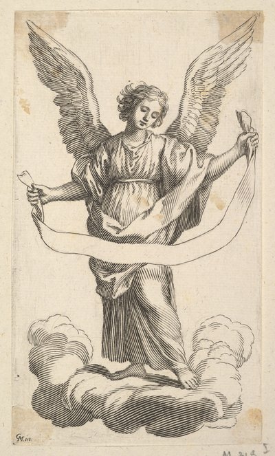 Ángel con una banderola de Claude Mellan