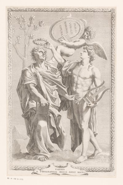 Apolo corona a Publius Vergilius Maro Titelpage voor: Publius Vergilius Maro, Ópera de Publius Virgilius Maronis, 1641 de Claude Mellan