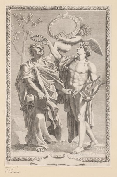 Apolo corona a Publius Vergilius Maro Titelpage voor: Publius Vergilius Maro, Ópera de Publius Virgilius Maronis, 1641 de Claude Mellan