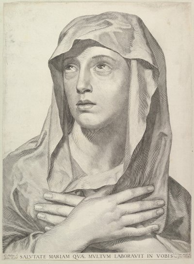 Busto de la Virgen, 1650 de Claude Mellan