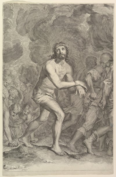 Cristo tomado por soldados La Montée au Calvaire, 1659 de Claude Mellan