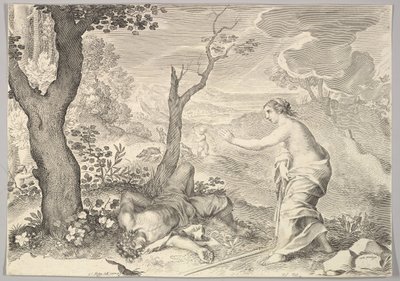 Muerte de Adonis de Claude Mellan