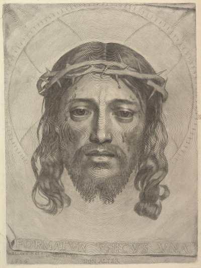 Rostro de Cristo en el paño de Santa Verónica, 1649 de Claude Mellan