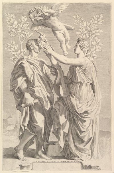 Frontispicio: Horacio, Quinti Horatii Flacci Opera, 1642 de Claude Mellan