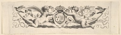 Cinta para la Cabeza: Dos Infantes con los Brazos de Francia y Navarra de Claude Mellan
