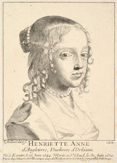 Henriette-Anne de Inglaterra, duquesa de Orleans de Claude Mellan