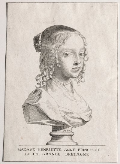 Henriette-Marie de Inglaterra, duquesa de Orleans de Claude Mellan