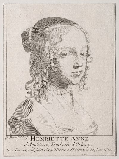 Henriette-Marie de Inglaterra, duquesa de Orleans de Claude Mellan