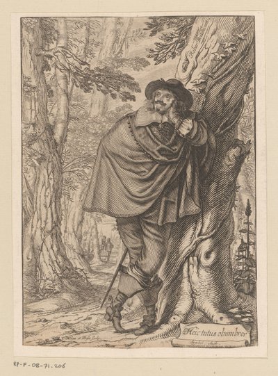 James Howell apoyado contra un árbol Página de título para: James Howell, Dendrologie (...), 1641 de Claude Mellan