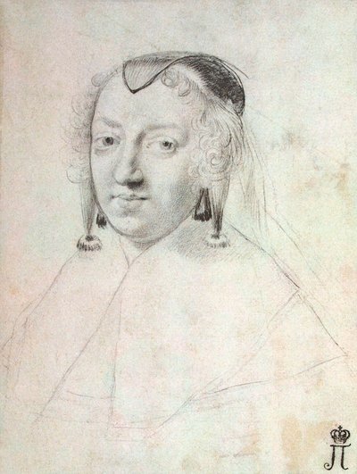 Retrato de Ana de Austria 1601-1666, antes de 1643 de Claude Mellan
