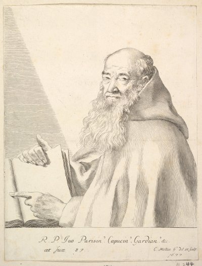 Retrato de Le Père Yves, 1677 de Claude Mellan