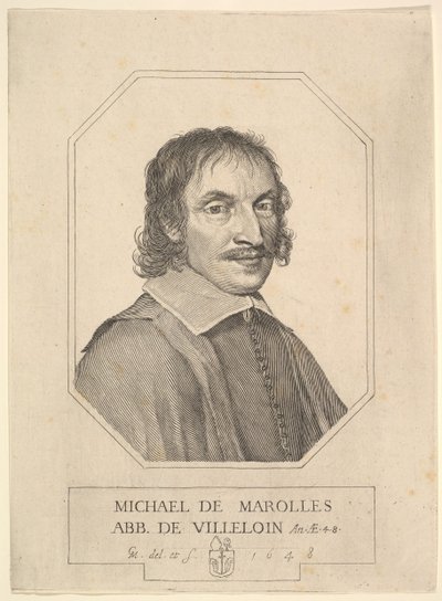Retrato de Michel de Marolles, 1648 de Claude Mellan