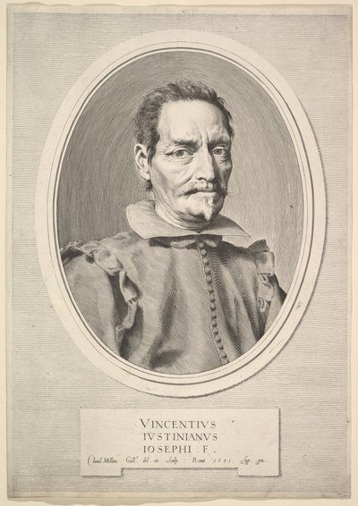 Retrato de Vicenzo Giustiniani, 1631 de Claude Mellan