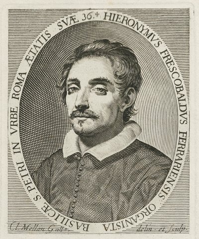 Retrato del compositor Girolamo Frescobaldi 1583-1643, 1634 de Claude Mellan