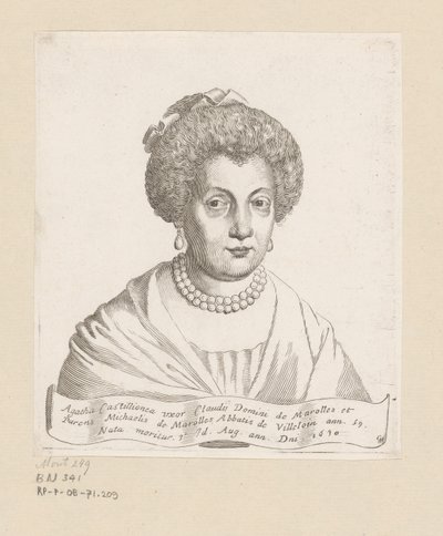 Retrato de Águeda de Chatillon de Claude Mellan
