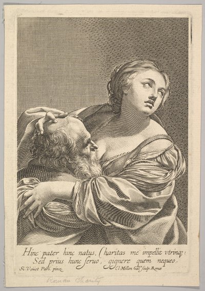 Caridad romana de Claude Mellan