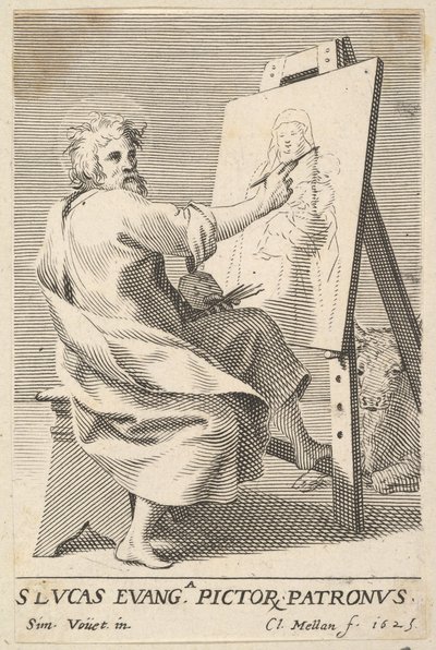 San Lucas pintando a la Virgen, 1625 de Claude Mellan