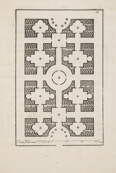 Diseño para Parterre, de Theatre des Plans et Jardinages, pub.1652 de Claude Mollet