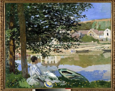 Al borde del agua en Bennecourt de Claude Monet
