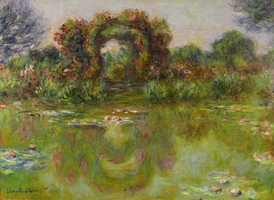 Bassin aux Nymphéas, les Rosiers, 1913 de Claude Monet