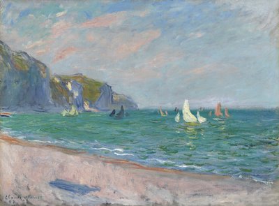 Barcos frente a los acantilados de Pourville, 1882 de Claude Monet
