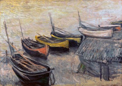 Barcos en la playa de Claude Monet