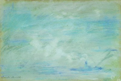 Barco en el Támesis, efecto de neblina, 1901 de Claude Monet