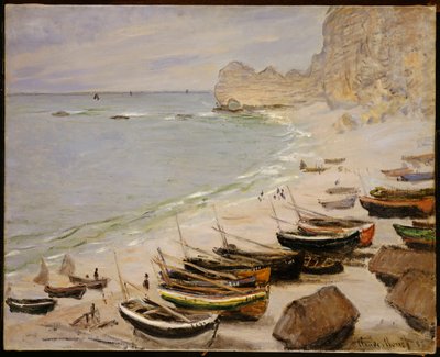 Barcos en la Playa de Etretat, 1883 de Claude Monet