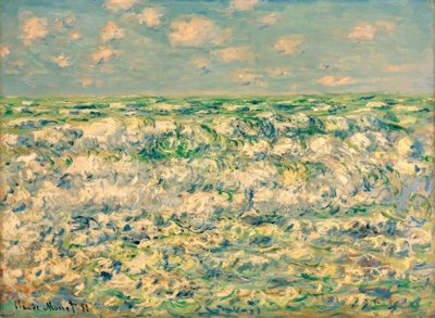 Olas rompiendo de Claude Monet