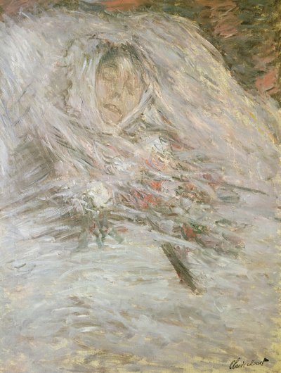 Camille Monet (1847-79) en su lecho de muerte, 1879 de Claude Monet