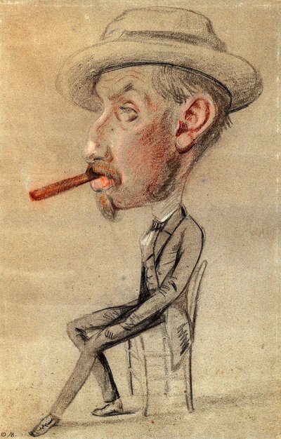Caricatura de un hombre con un gran puro de Claude Monet