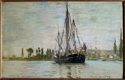 Chasse maree (Chasse-Maree) anclado cerca de Rouen, Pintura de Claude Monet (1840-1926) de Claude Monet