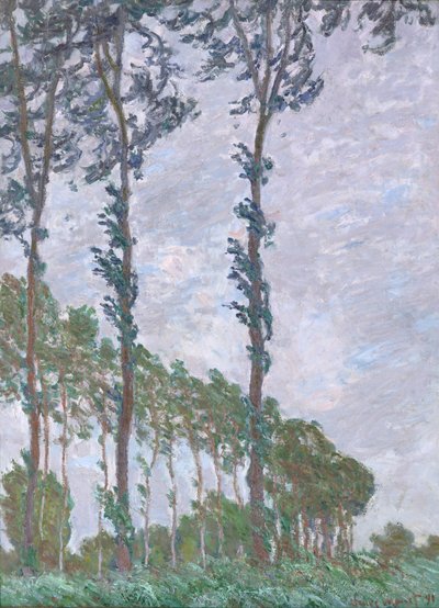 Efecto del viento, serie de los álamos de Claude Monet