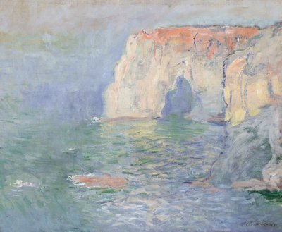 Etretat: Le Manneport, reflejos en el agua de Claude Monet