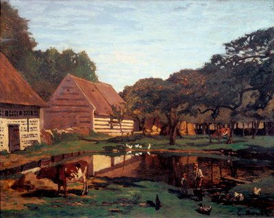 Patio de granja en Normandía de Claude Monet