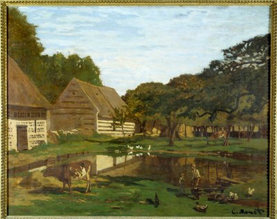 Patio de granja en Normandía (en el Pays de Caux) de Claude Monet