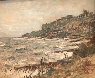Francés: Falaise de Sainte-Adresse, tiempo gris de Claude Monet