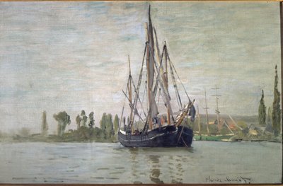 Chasse-marée francés anclado (cerca de Rouen) de Claude Monet