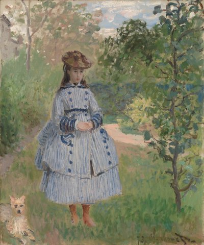 niña con perro de Claude Monet