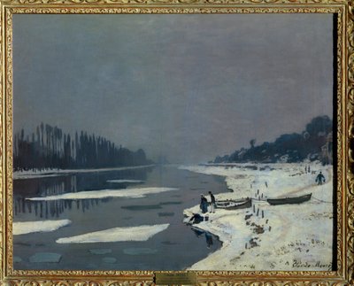 Glacons sur la Seine a Bougival, Yvelines de Claude Monet