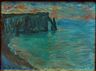 El acantilado de Aval, con la puerta y la aguja de Claude Monet